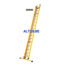 2-delige GVK schuifladder met touw 2x16 alu sporten met stabibalk