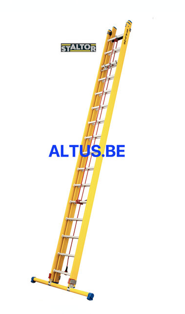 2-delige GVK schuifladder met touw 2x16 alu sporten met stabibalk