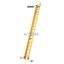2-delige GVK schuifladder met touw 2x17 alu sporten met stabibalk