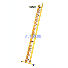 2-delige GVK schuifladder met touw 2x17 alu sporten met stabibalk