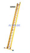 2-delige GVK schuifladder met touw 2x18 alu sporten met stabibalk