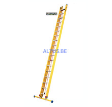 2-delige GVK schuifladder met touw 2x18 alu sporten met stabibalk