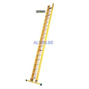 2-delige GVK schuifladder met touw 2x18 alu sporten met stabibalk
