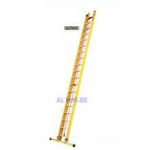 2-delige GVK schuifladder met touw 2x19 alu sporten met stabibalk