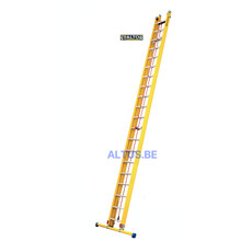2-delige GVK schuifladder met touw 2x20 alu sporten met stabibalk