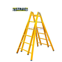 Dubbele GVK ladder 2x6 sporten verbrede basis opengaande bomen