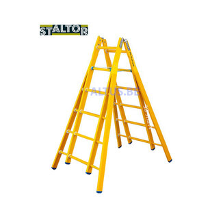 Dubbele GVK ladder 2x6 sporten verbrede basis opengaande bomen