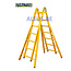 STALTOR Dubbele GVK ladder 2x7 sporten verbrede basis opengaande bomen