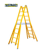 Dubbele GVK ladder 2x9 sporten verbrede basis opengaande bomen