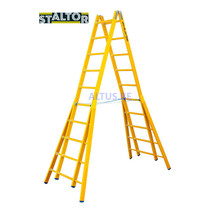 Dubbele GVK ladder 2x10 sporten verbrede basis opengaande bomen