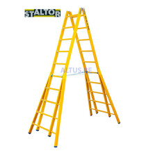 Dubbele GVK ladder 2x10 sporten verbrede basis opengaande bomen