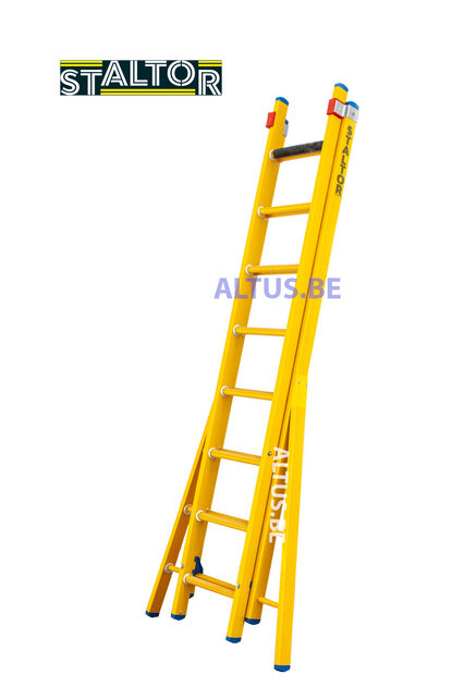 2-delige GVK opsteekladder 2x8 sporten verbrede basis opengaande bomen