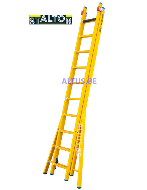 2-delige GVK opsteekladder 2x10 sporten verbrede basis opengaande bomen