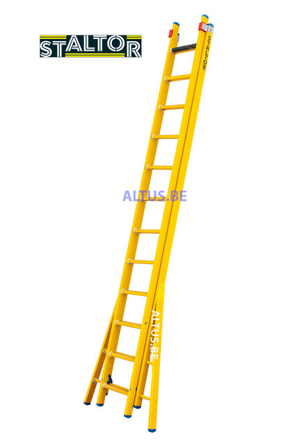 2-delige GVK opsteekladder 2x12 sporten verbrede basis opengaande bomen