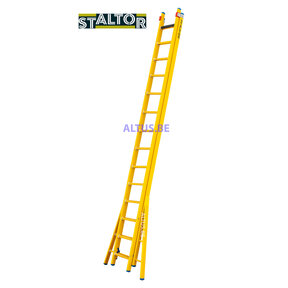 2-delige GVK opsteekladder 2x14 sporten verbrede basis opengaande bomen