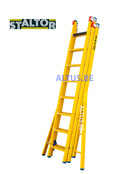 3-delige GVK opsteekladder 3x8 sporten verbrede basis opengaande bomen