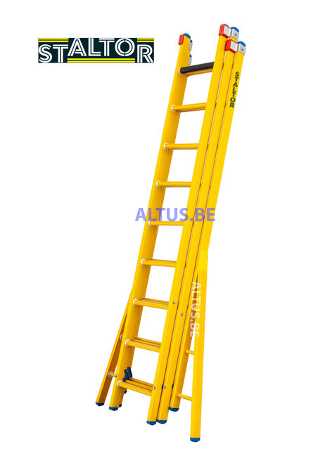 3-delige GVK opsteekladder 3x9 sporten verbrede basis opengaande bomen