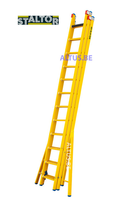 3-delige GVK opsteekladder 3x12 sporten verbrede basis opengaande bomen
