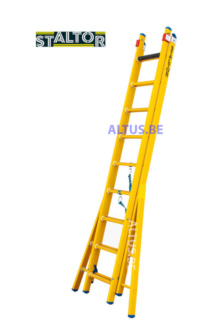 2-delige GVK omvormladder 2x9 sporten verbrede basis opengaande bomen