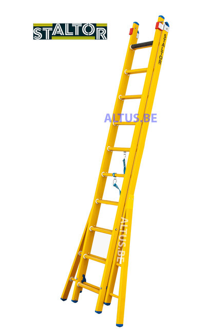 2-delige GVK omvormladder 2x10 sporten verbrede basis opengaande bomen