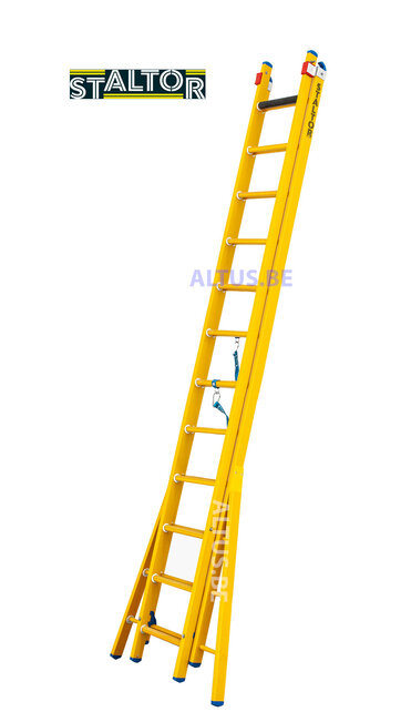 2-delige GVK omvormladder 2x12 sporten verbrede basis opengaande bomen