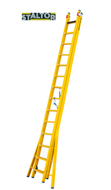 2-delige GVK omvormladder 2x14 sporten verbrede basis opengaande bomen