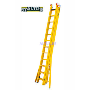 3-delige GVK omvormladder 3x12 verbrede basis opengaande bomen