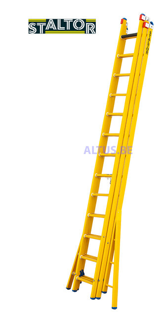 3-delige GVK omvormladder 3x13 verbrede basis opengaande bomen