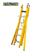 2-delige GVK omvormladder 2x6 alu sporten verbrede basis opengaande bomen