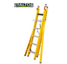 2-delige GVK omvormladder 2x6 alu sporten verbrede basis opengaande bomen