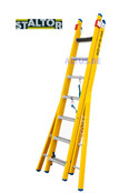 2-delige GVK omvormladder 2x7 alu sporten verbrede basis opengaande bomen