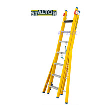 2-delige GVK omvormladder 2x7 alu sporten verbrede basis opengaande bomen