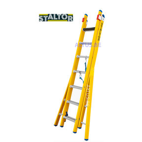 2-delige GVK omvormladder 2x7 alu sporten verbrede basis opengaande bomen