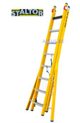 2-delige GVK omvormladder 2x8 alu sporten verbrede basis opengaande bomen