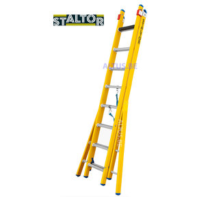 2-delige GVK omvormladder 2x8 alu sporten verbrede basis opengaande bomen