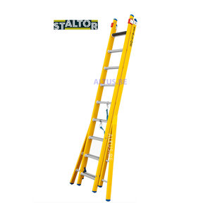 2-delige GVK omvormladder 2x9 alu sporten verbrede basis opengaande bomen