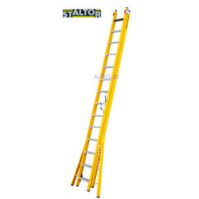 2-delige GVK omvormladder 2x14 alu sporten verbrede basis opengaande bomen