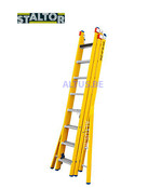 3-delige GVK omvormladder 3x8 alu sporten verbrede basis opengaande bomen