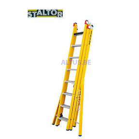 3-delige GVK omvormladder 3x8 alu sporten verbrede basis opengaande bomen