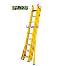 3-delige GVK omvormladder 3x9 alu sporten verbrede basis opengaande bomen