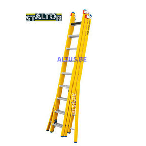 3-delige GVK omvormladder 3x9 alu sporten verbrede basis opengaande bomen