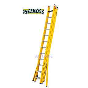 3-delige GVK omvormladder 3x12 alu sporten verbrede basis opengaande bomen