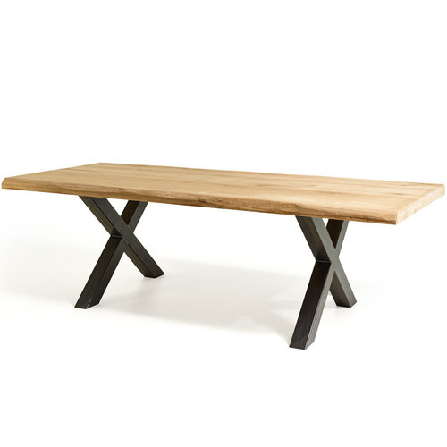 Boomstam eettafel Darneo | Rechthoek | Licht eiken