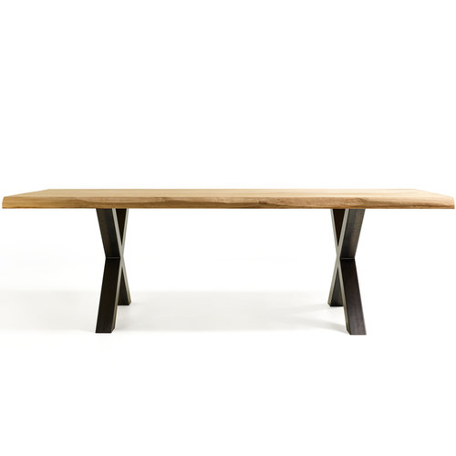 Boomstam eettafel Darneo | Rechthoek | Licht eiken