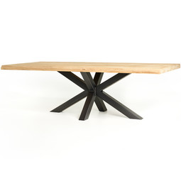 Boomstam eettafel Seraia | Rechthoek | Licht eiken