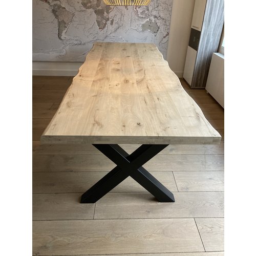 Boomstam eettafel Darneo | Rechthoekig | Licht eiken