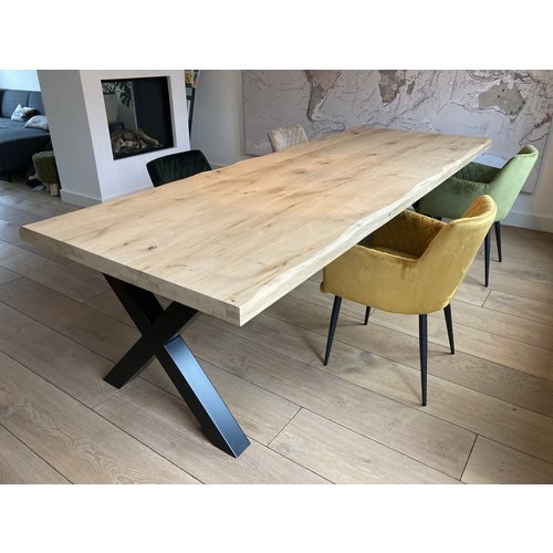 Boomstam eettafel Darneo | Rechthoekig | Licht eiken