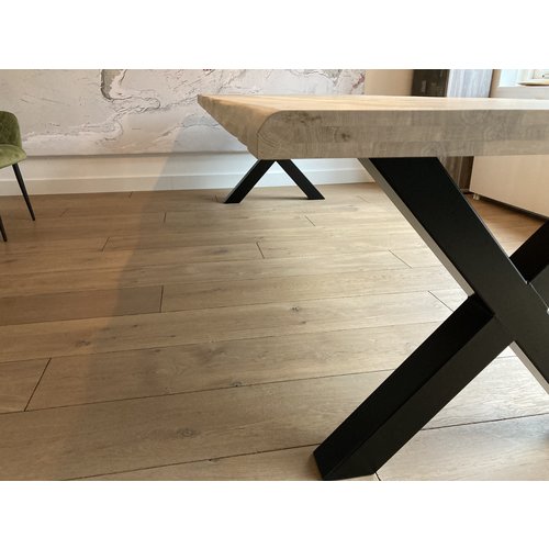 Boomstam eettafel Darneo | Rechthoekig | Licht eiken