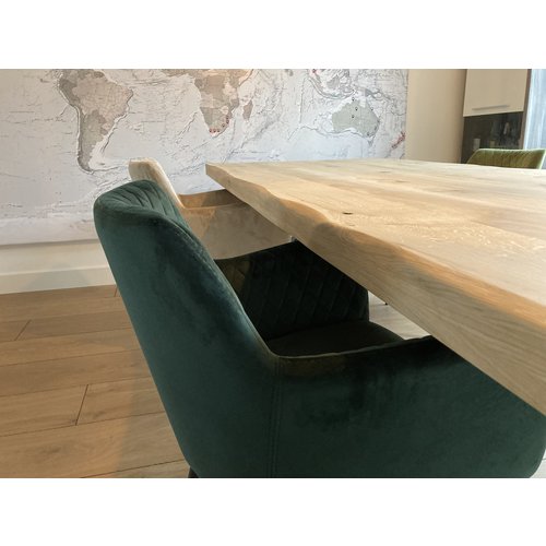 Boomstam eettafel Darneo | Rechthoekig | Licht eiken