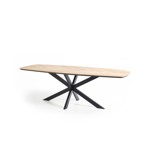 Visgraat eettafel Navin | Deens ovaal | Licht eiken